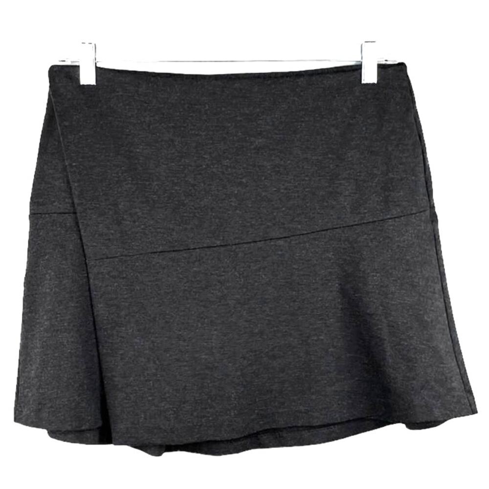 Thakoon Skirt Ponte Faux Wrap A-Line Charcoal Heather Stretch Large - Picture 1 of 9